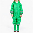 Kids Rain Suit Full-Coverage Water-Repellent Reflective Strips
