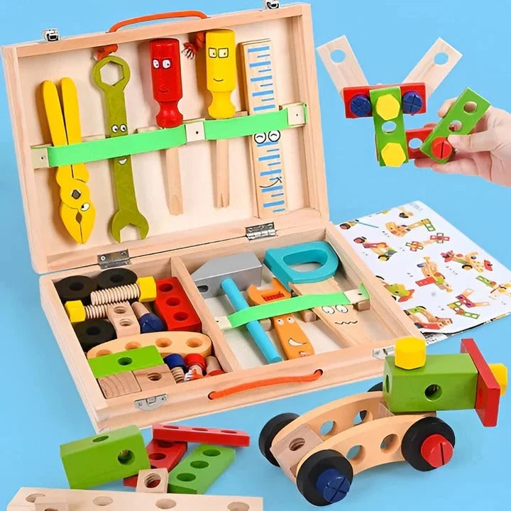 Kids Toy Tool Set 35-Piece With Portable Toolbox Case