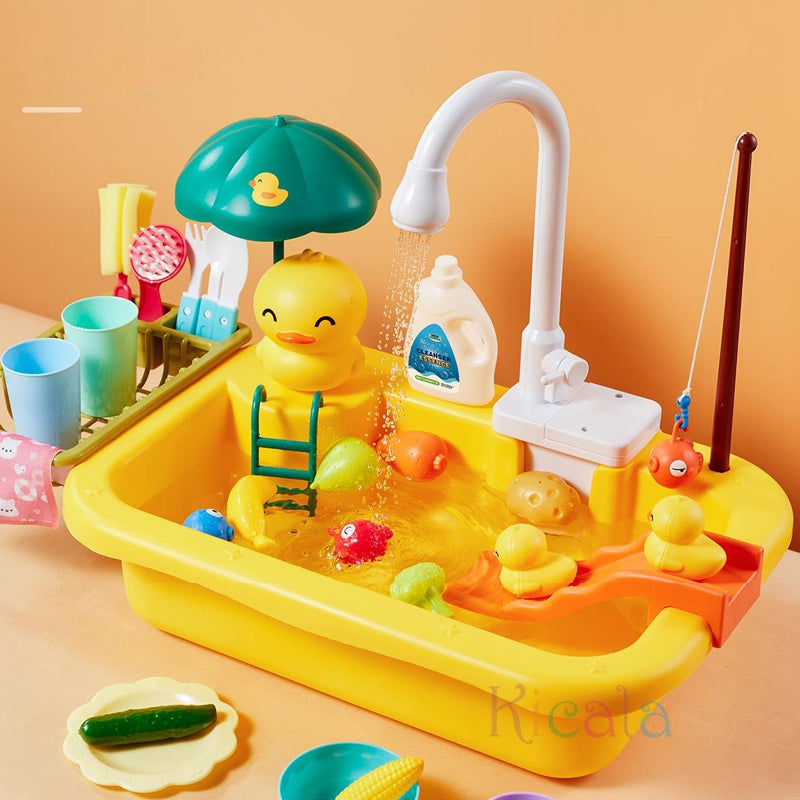 Kids Water Play Table Circulating Fountain Battery-Powered Pump