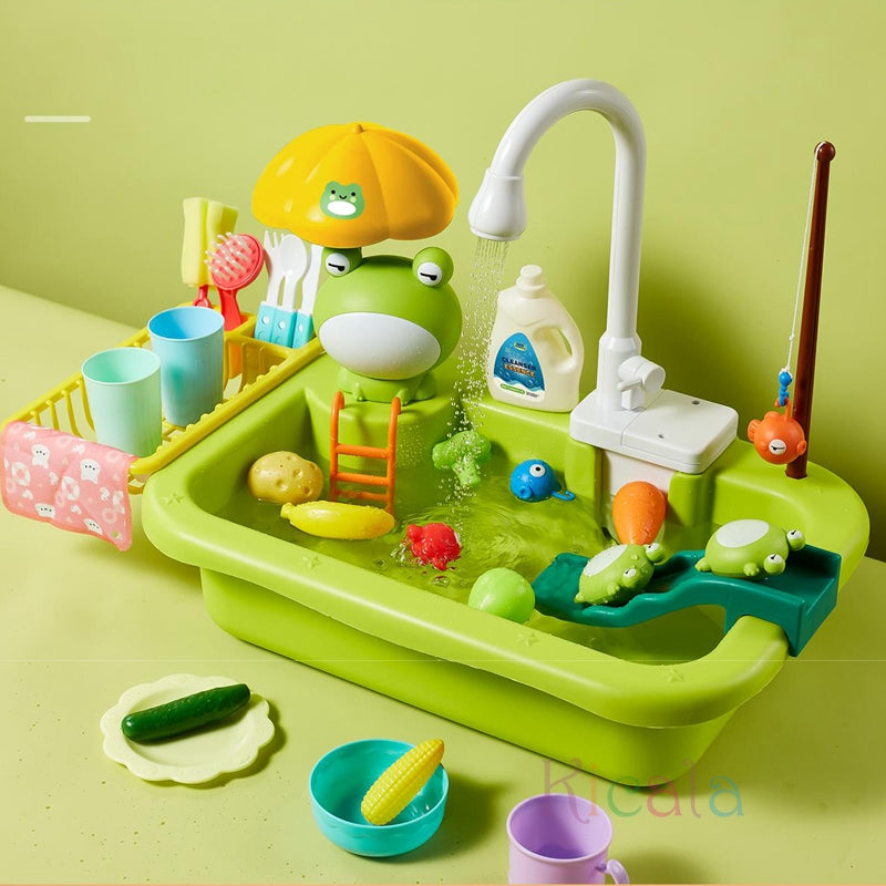 Kids Water Play Table Circulating Fountain Battery-Powered Pump