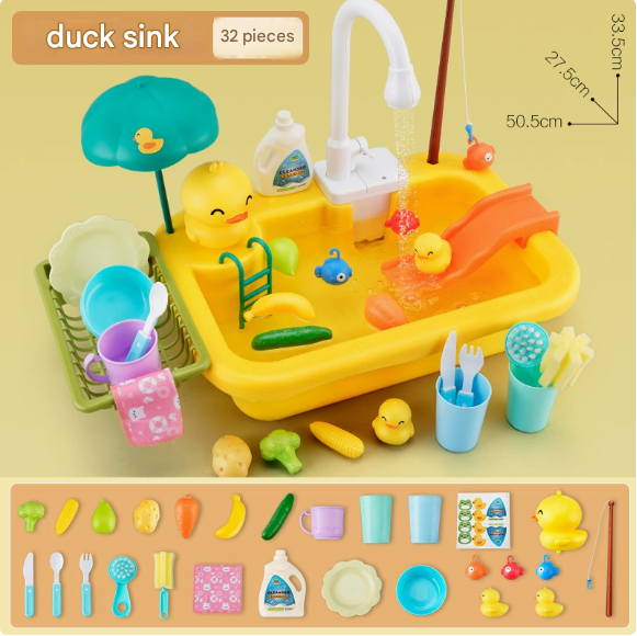 Kids Water Play Table Circulating Fountain Battery-Powered Pump