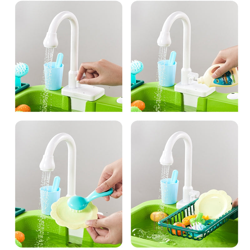 Kids Water Play Table Circulating Fountain Battery-Powered Pump