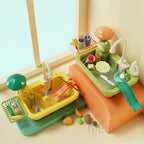 Kids Water Play Table Circulating Fountain Battery-Powered Pump