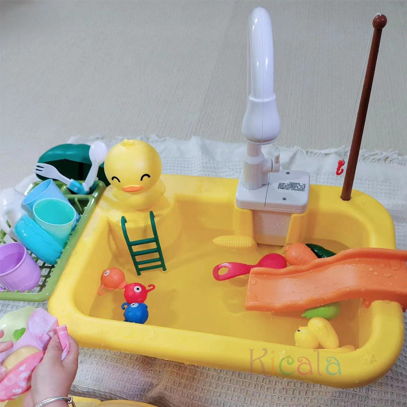 Kids Water Play Table Circulating Fountain Battery-Powered Pump