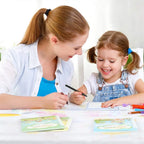 Kids Writing Workbook Set 4-Pack With Ergonomic Pen Holder