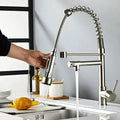 Kitchen Faucet Pull-Out Sprayer Stainless Steel Single-Lever Control