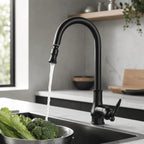Kitchen Faucet Solid Brass Pull-Out Spray Head Antique Bronze Finish