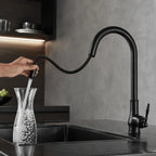 Kitchen Faucet Solid Brass Pull-Out Spray Head Antique Bronze Finish