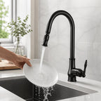Kitchen Faucet Solid Brass Pull-Out Spray Head Antique Bronze Finish