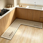 Kitchen Floor Mat L-Shaped Diatomite Quick-Dry Absorbent Non-Slip