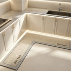 Kitchen Floor Mat L-Shaped Diatomite Quick-Dry Absorbent Non-Slip