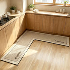 Kitchen Floor Mat L-Shaped Diatomite Quick-Dry Absorbent Non-Slip