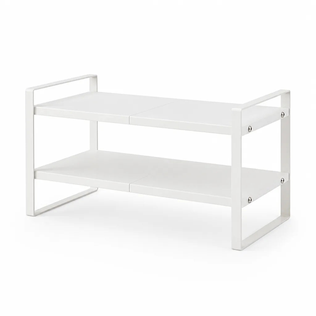 Kitchen Organizer Shelf Adjustable Two-Tier Powder-Coated Steel