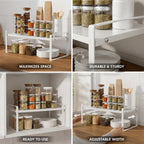 Kitchen Organizer Shelf Adjustable Two-Tier Powder-Coated Steel