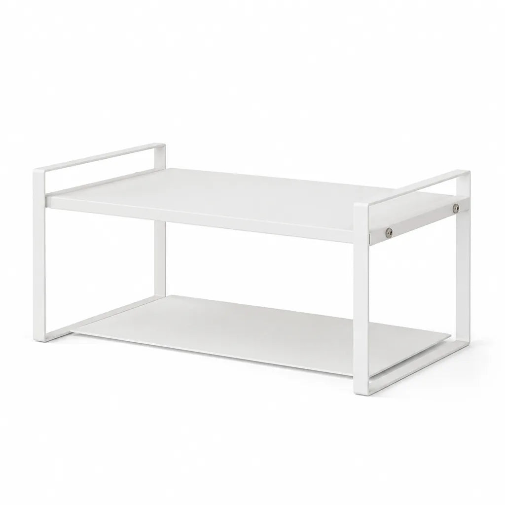 Kitchen Organizer Shelf Adjustable Two-Tier Powder-Coated Steel