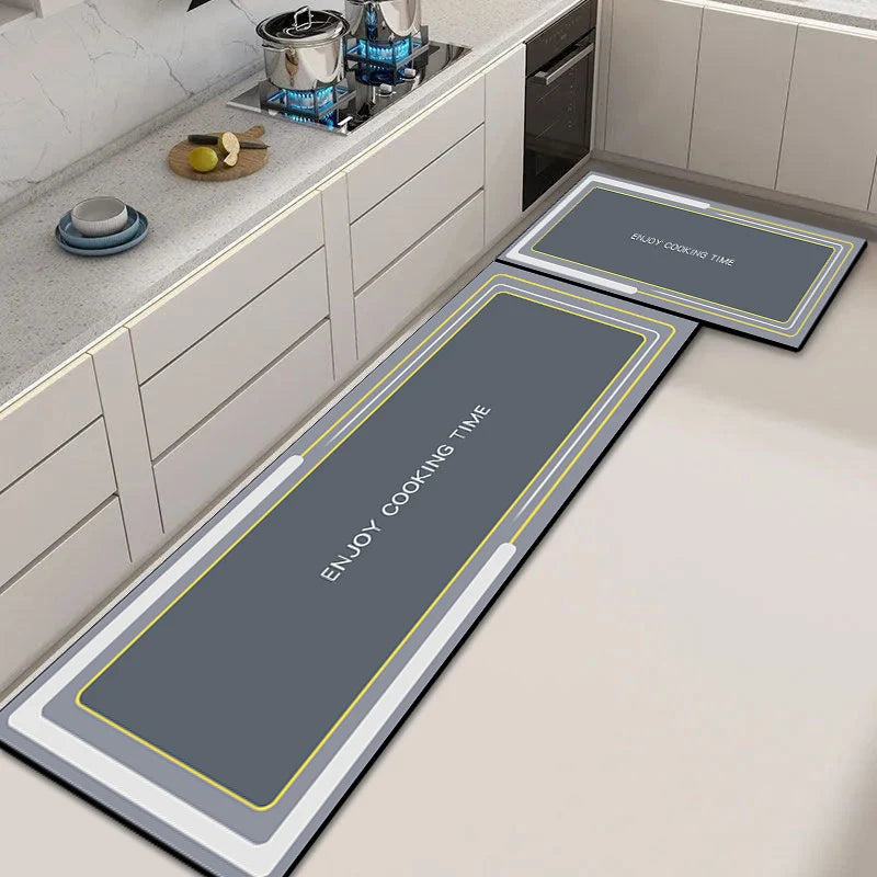 Kitchen Rug Set Cushioned Non-Slip Stain-Resistant