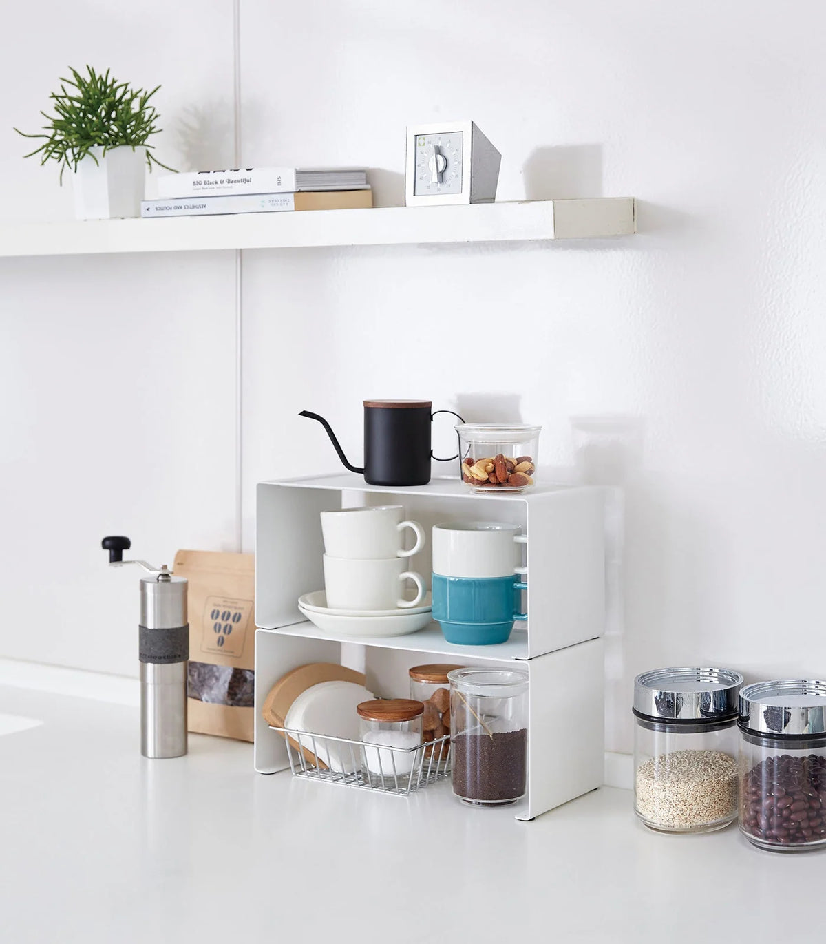 Kitchen Shelf Organizer Stackable Steel Space-Saving