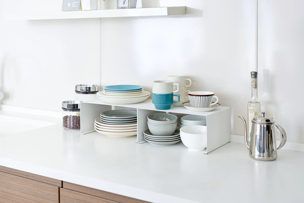 Kitchen Shelf Organizer Stackable Steel Space-Saving
