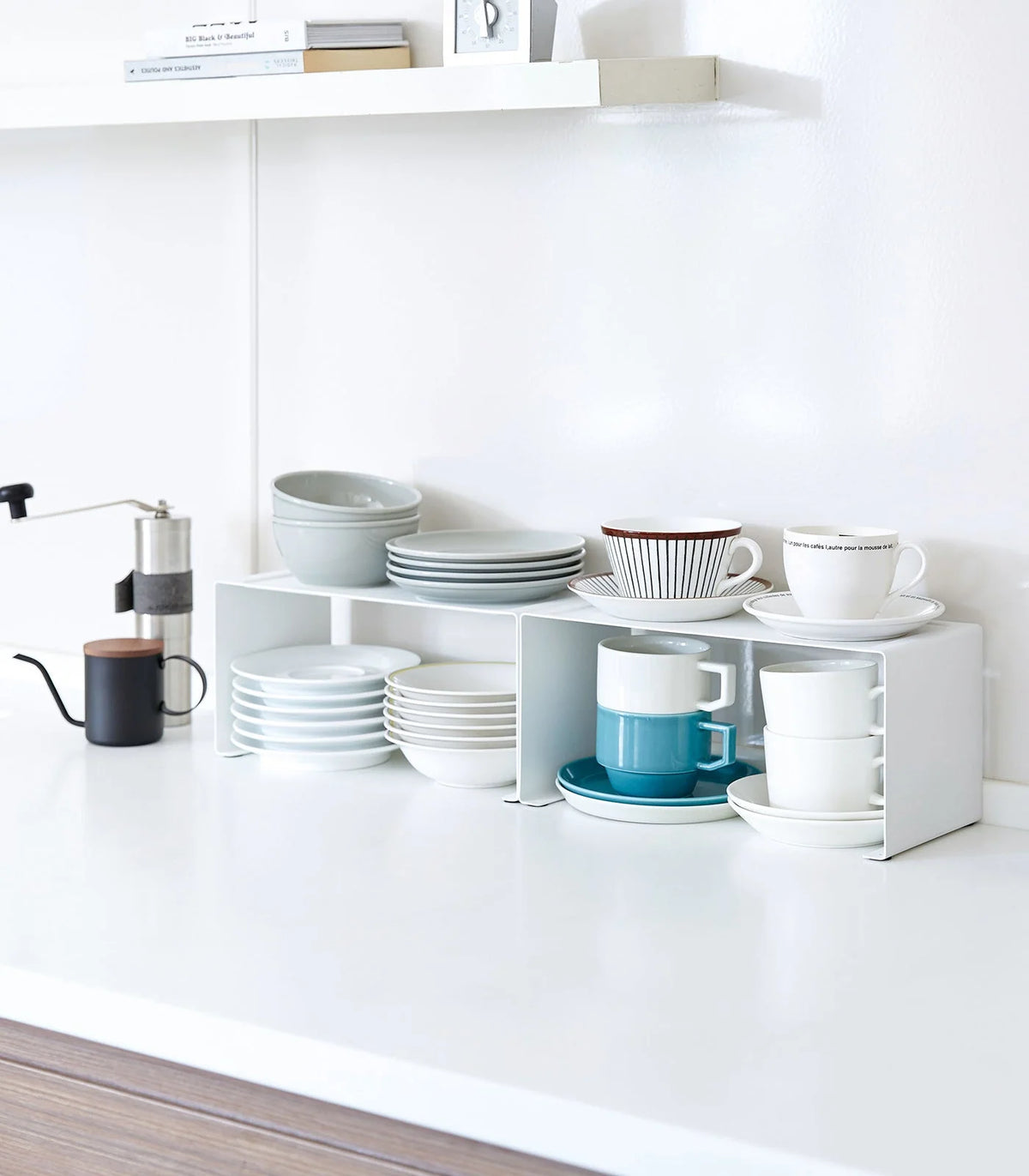Kitchen Shelf Organizer Stackable Steel Space-Saving