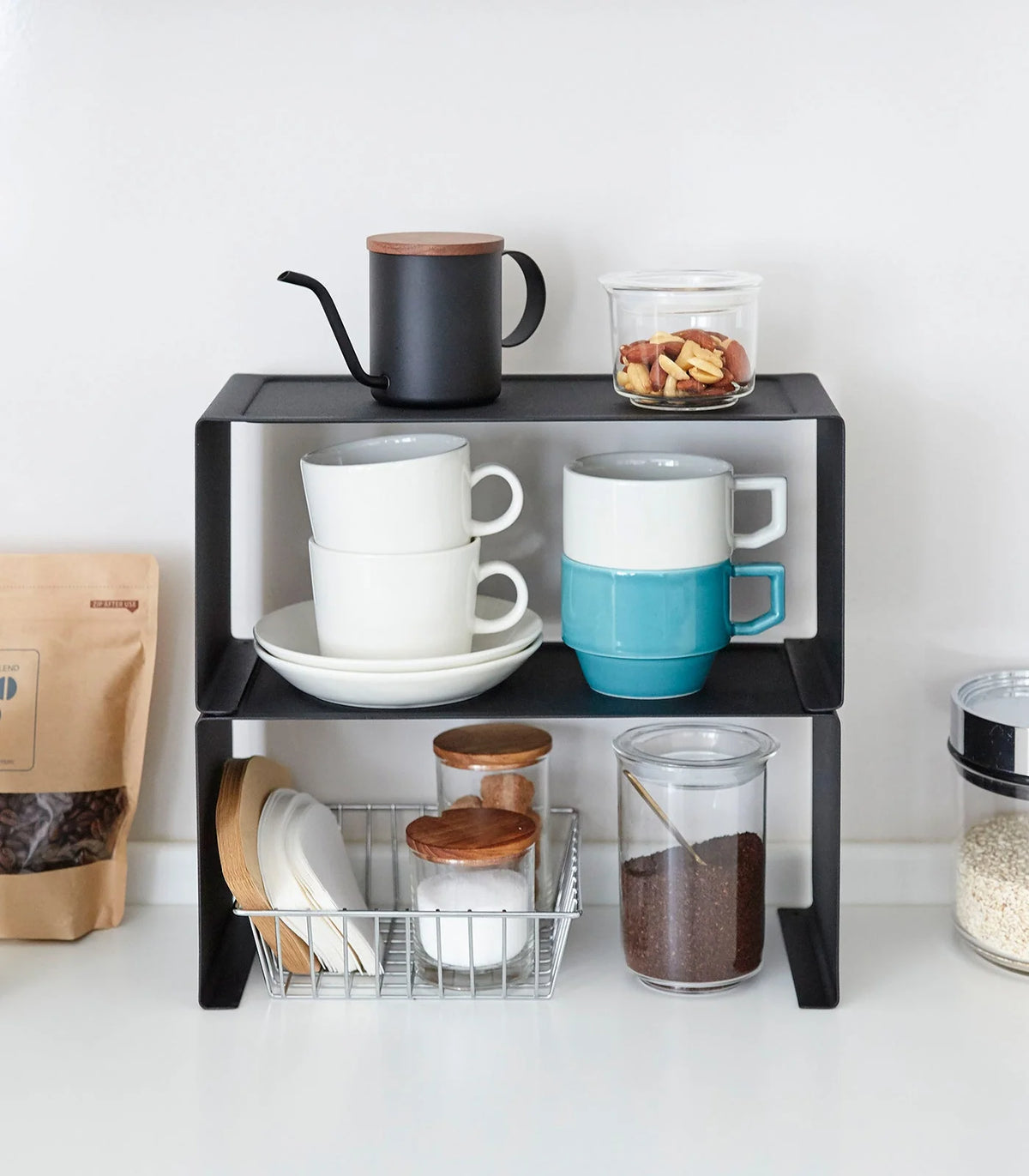 Kitchen Shelf Organizer Stackable Steel Space-Saving