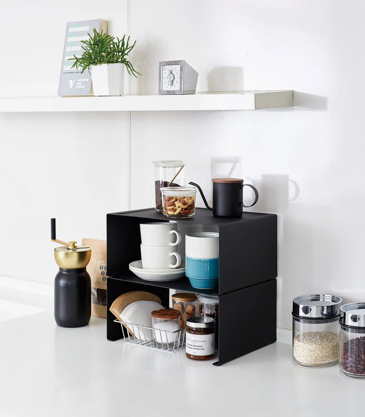 Kitchen Shelf Organizer Stackable Steel Space-Saving