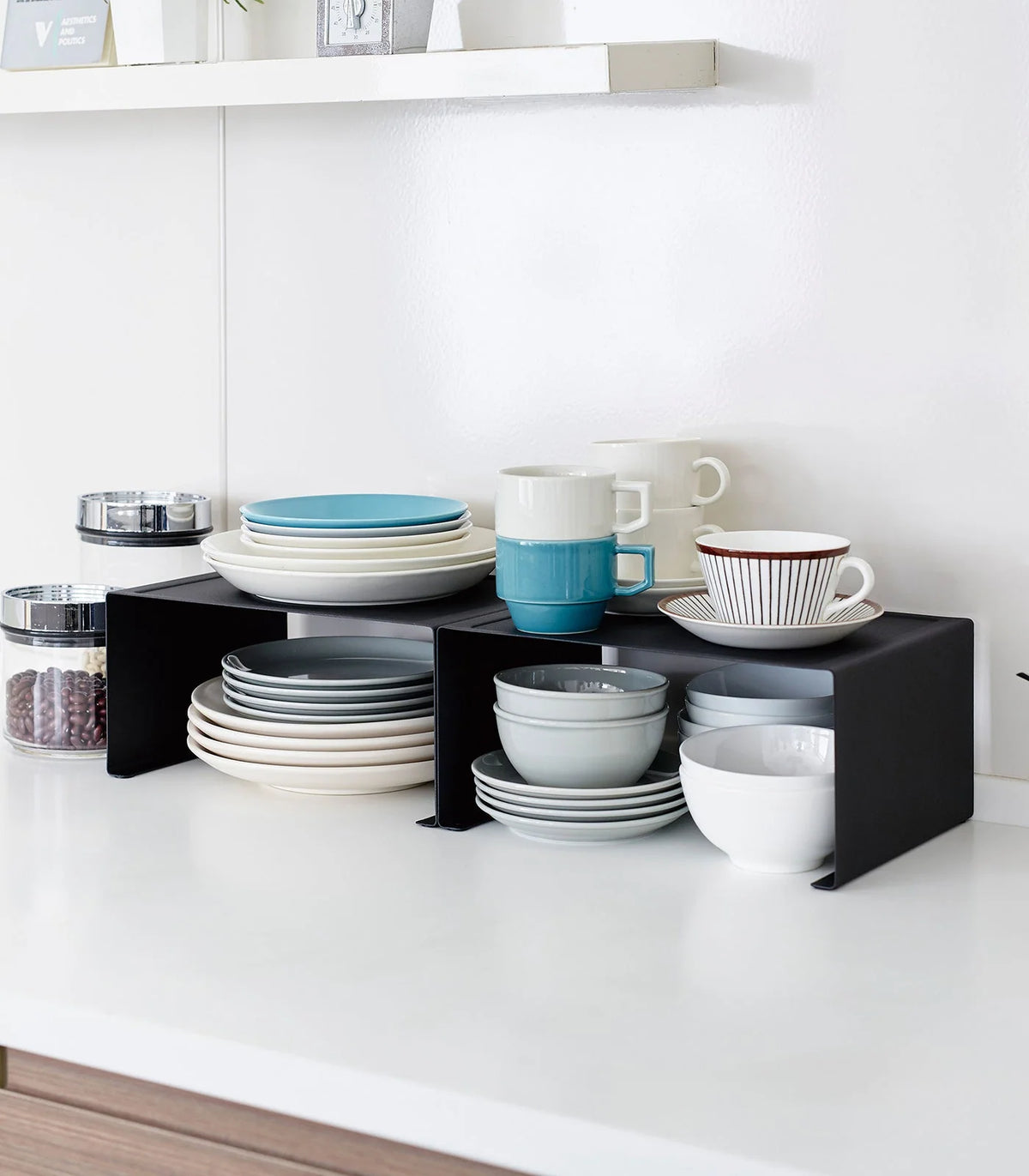 Kitchen Shelf Organizer Stackable Steel Space-Saving