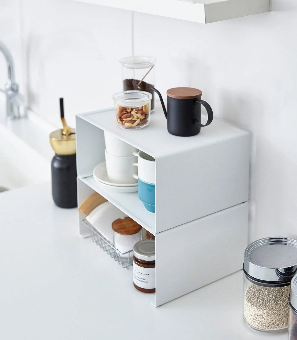Kitchen Shelf Organizer Stackable Steel Space-Saving