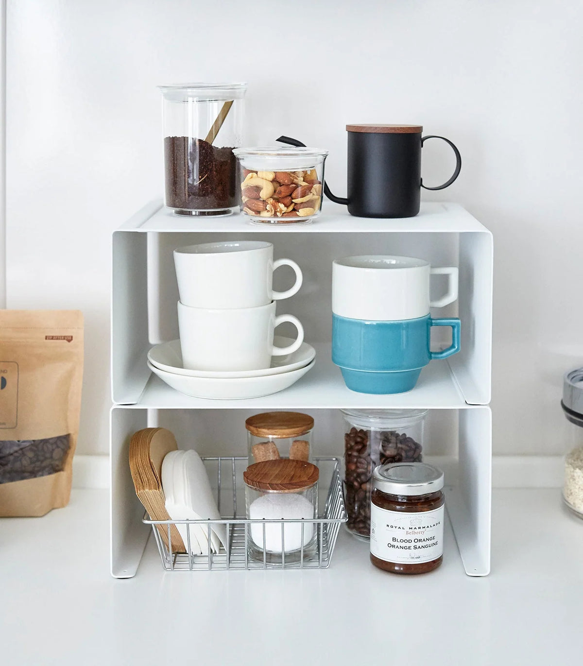 Kitchen Shelf Organizer Stackable Steel Space-Saving