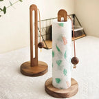 Kitchen Towel Holder Solid Wood Decorative Top