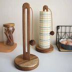 Kitchen Towel Holder Solid Wood Decorative Top