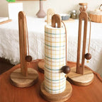 Kitchen Towel Holder Solid Wood Decorative Top