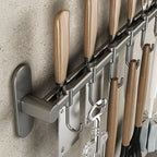 Kitchen Utensil Hook Rail Stainless Steel No-Drill Mounting
