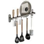 Kitchen Utensil Hook Rail Stainless Steel No-Drill Mounting