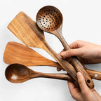 Kitchen Utensil Set 11-Piece Food-Safe Hardwood