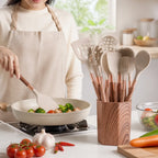 Kitchen Utensil Set Heat-Resistant Silicone 10-Piece Octagonal Storage Pot