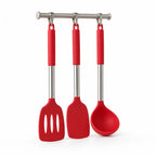 Kitchen Utensil Set Heat-Resistant Silicone Heads & Stainless Handles