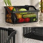 Kitchen Wall Basket Drill-Free Adhesive Carbon Steel Space-Saving