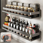 Kitchen Wall Shelf Stainless Steel No-Drill Suction Cup Mount