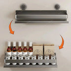 Kitchen Wall Shelf Stainless Steel No-Drill Suction Cup Mount