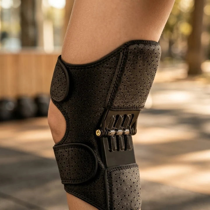 Knee Brace Dual Spring Splints Hook-And-Loop Straps