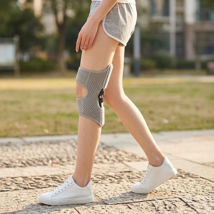 Knee Brace Dual Spring Splints Hook-And-Loop Straps