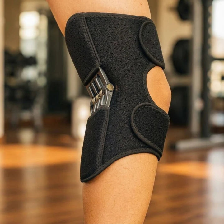 Knee Brace Dual Spring Splints Hook-And-Loop Straps