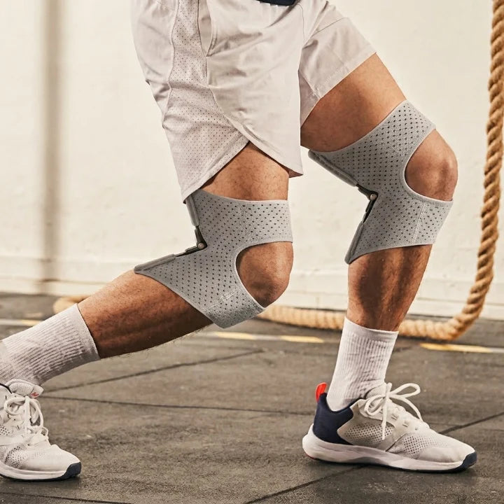 Knee Brace Dual Spring Splints Hook-And-Loop Straps