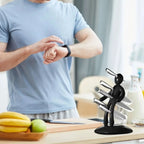 Knife Holder Sculptural Humanoid Stainless Steel Space-Saving