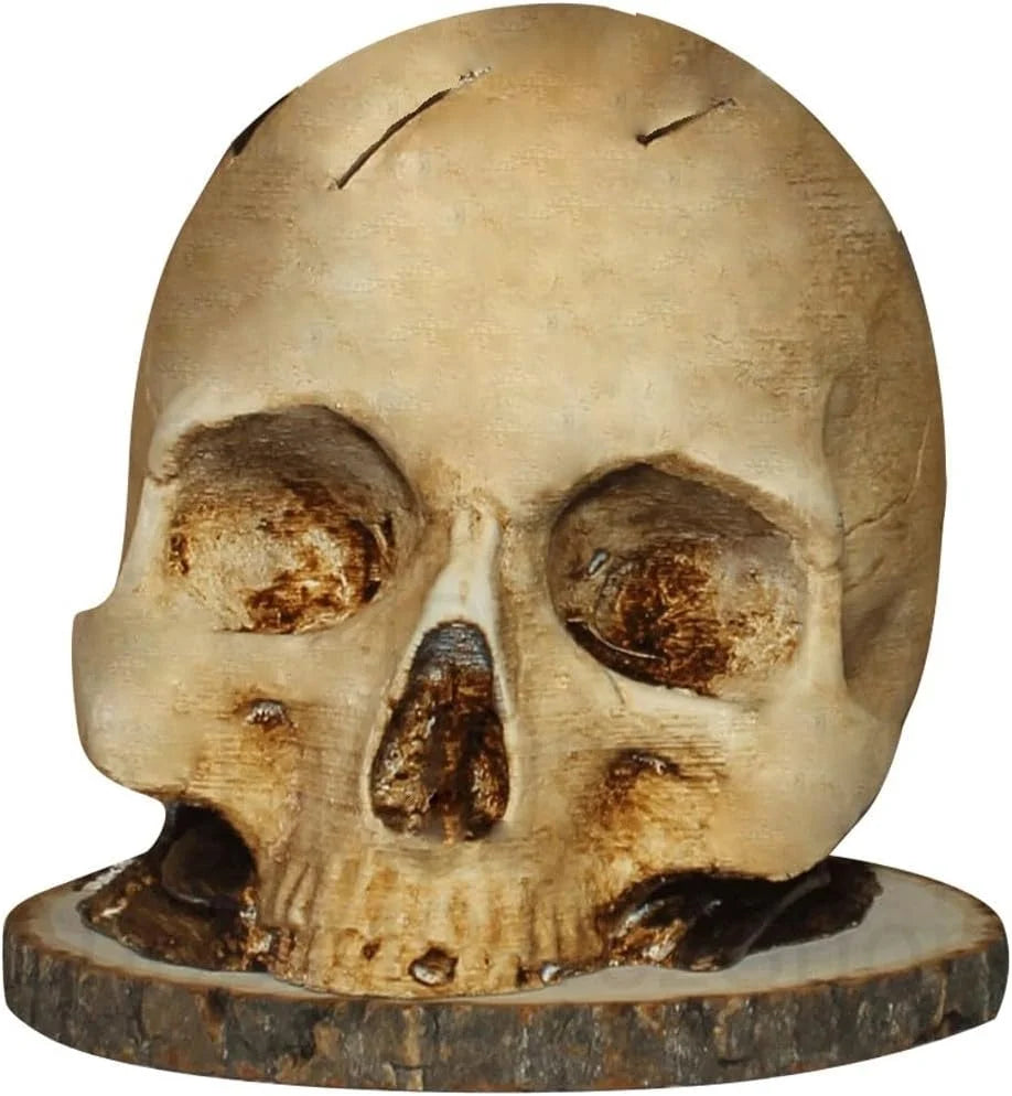Knife Holder Skull Design Hand-Painted Resin Holds Seven Knives
