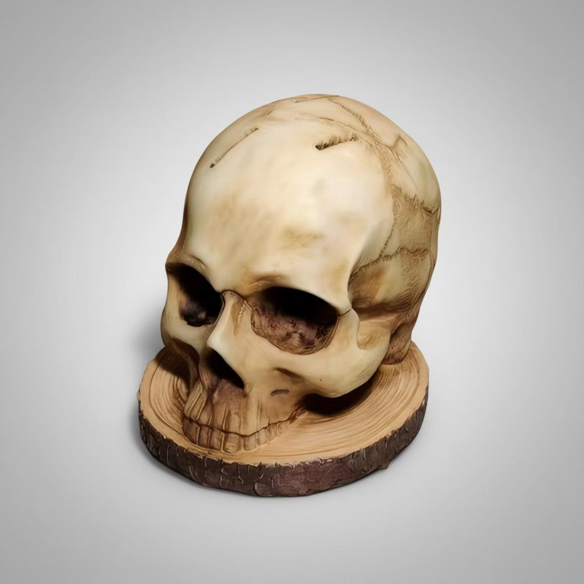 Knife Holder Skull Design Hand-Painted Resin Holds Seven Knives