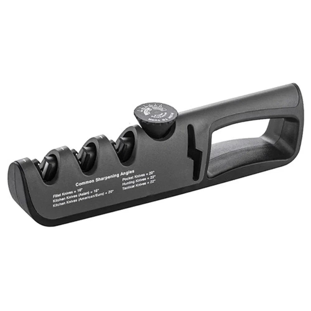 Knife Sharpener 4-In-1 Scissor Slot Non-Slip Base