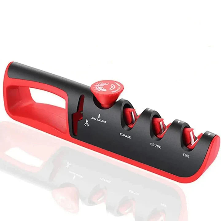 Knife Sharpener 4-In-1 Scissor Slot Non-Slip Base