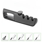 Knife Sharpener 4-In-1 Scissor Slot Non-Slip Base