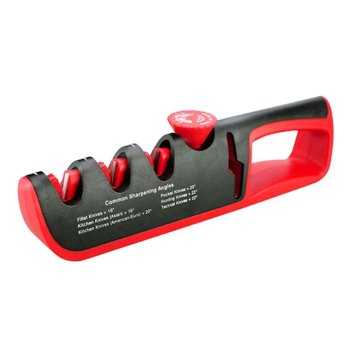 Knife Sharpener 4-In-1 Scissor Slot Non-Slip Base